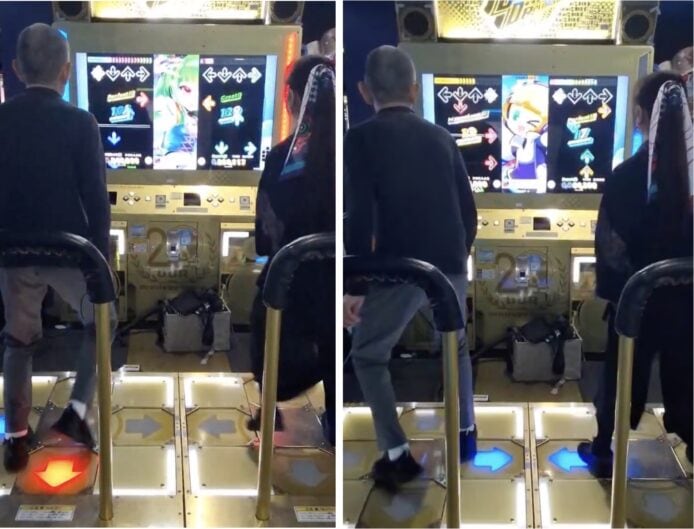 遊戲機舞蹈遊戲 舞蹈遊戲機,兩人對戰.